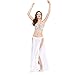 Dance Fairy Belly Dance Satin Long Opening Skirt(no Belt),White