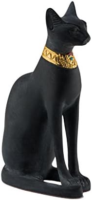 Bastet Authentic Egyptian handmade &amp; hand-painted collectible figurine statue (5" inch tall) Charcoal Black