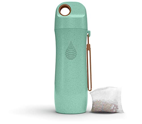 pH Conscious Filtered Water Bottle - Alkaline Water Filter Ionizer - Filtering Purifier Bottle - Made from Wheat Straw- Increase pH, Reduce Fluoride, Remove Heavy Metals & Chlorine, 16oz, 450ml