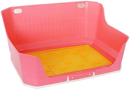 Fence-Style Dog Toilet, PP High-Walled Dog Toilet,Suitable for Small and Medium-Sized Male and Female Dogs, Anti-Splash Double Diaper Absorption Pink Package