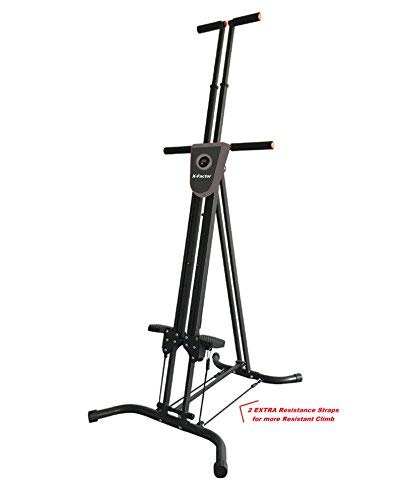 Vertical Climber Cardio Exercise X-Factor with monitor and resistance straps for smooth climbing