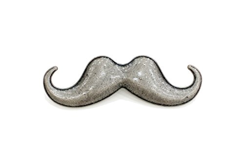 Mustache Lapel Pin (Large, Silver)