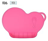 Jonhen Kids Silicone Placemat Slip Resistant Baby Toddler Plate Table Mat Portable BPA FREE (Rose red)
