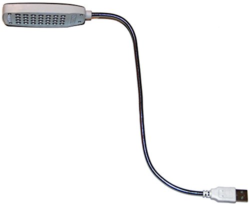 USB Reading Lamp with 28 LED Lights and Flexible Gooseneck + On / Off Switch (Polar White) - Thumbnail 2