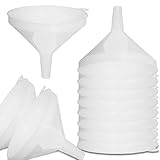 Small Dispensers Clear Plastic Funnels -10 Pack for Laboratory Chemicals, Science Party, Bottle Filling, Perfumes, Essential Oils, Kitchen, Arts & Crafts Supplies