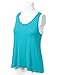 DRESSIS Women's Basic Sleeveless Round Neck Hi Low Summer Tank Top JADE 2XL