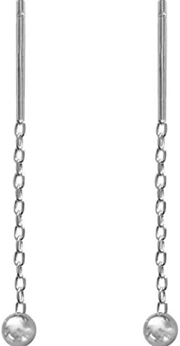 Jewellery Sterling Silver 4mm Ball Stud Pull Through Earrings (3 cm)