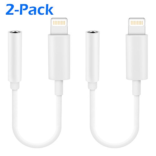TPTDTC 2 Pack 3.5 mm Headphone Jack Adapter, for Phone 7/7 Plus / 8/8 Plus/X 10，iPad and More Earphone Adaptor Female Connector Audio Cable Earbuds Accessories Aux Converter（White）