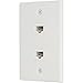 Buyer's Point Cat6 Female-to-Female Wall Plate | UL Listed, 2 Ports with an Easy Install Low Voltage Mounting Bracket, Perfect for High Speed Data Connection at Work or Home (White) — 1 Pack
