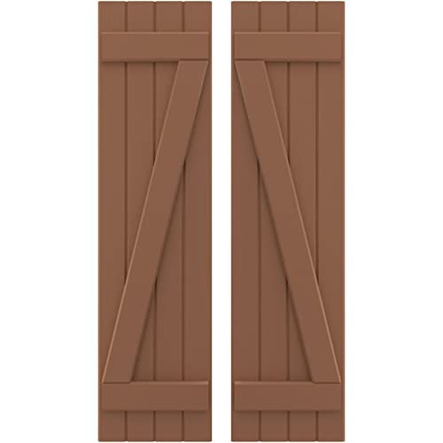 14"W x 49"H Americraft Four Board (2 Batten) Exterior Real Wood Joined Board-n-…