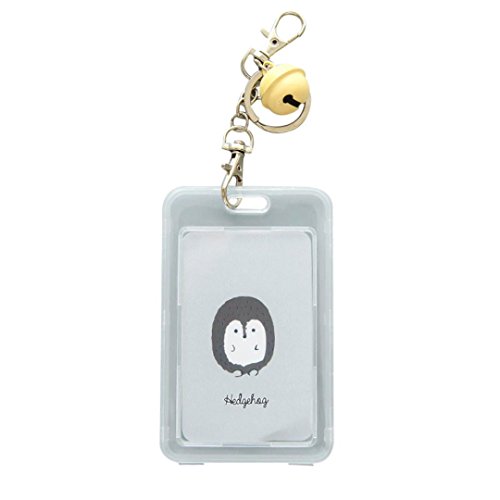 BEUU Transparent Bells Bus Card Set Key Chain Female Creative Cartoon Cute Rice