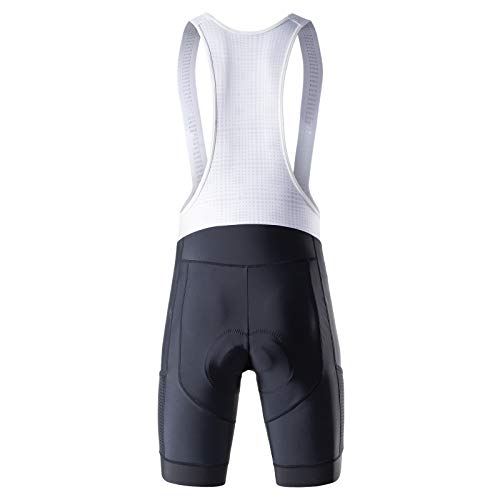 image for MY KILOMETRE Mens Cycling Bib Shorts with Big Side Pockets Padded Bib 