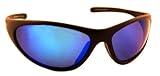 Sea Striker Bad Barracuda Polarized Sunglasses with Black Frame,Blue Mirror and Grey Lens (Fits Medium to Large Faces)