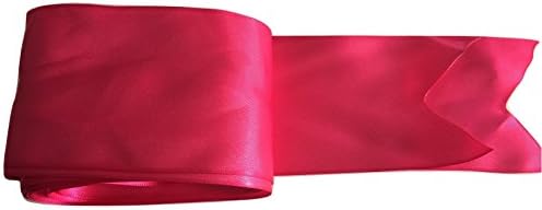2 1/2 inches Double face satin ribbon bridal sash (fuschia pink)