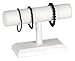 KC Store Fixtures 49137 Jewelry T-Bar Display for Bracelets and Watches, White Leatherette, 5 1/2 Inches High