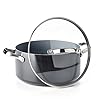 GreenPan-Casserole-Dish-with-Lid-Non-Stick-Toxin-Free-Ceramic-Casserole-Induction-Oven-Safe-Cookware-24-cm51-Litre-Grey GreenPan Valencia Pro Hard Anodised Healthy Ceramic Non-Stick 24cm / 5.1 Litre Stock Pot with Lid, PFAS-Free, Induction…