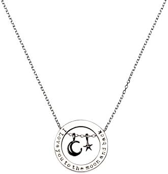 Sterling Silver "I Love You to The Moon and Back" Three Piece Statement Piece Pendant Necklace