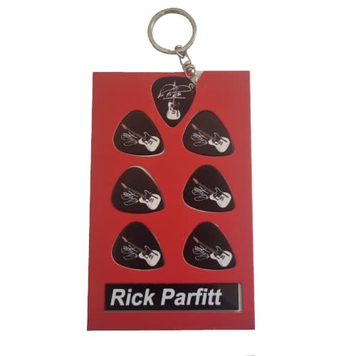 Rick Parfitt Guitar Plectrum Gift Set | 6 Artist Plectrums | 1 Artist Keyring