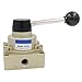 Baomain Rotary lever hand valve HV-02 PT1/4 Air Flow Control 3 Position 4 Way