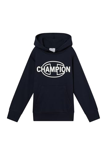 Felpa con Cappuccio da Bambino con Logo Grafico, Felpa con Cappuccio Grande, Ultra Morbida, Calda Felpa per Bambini, Tasca Frontale a Marsupio, Maglione Scuola PE Blu
