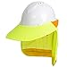 Hard Hat Neck Sun Shade With Visor - Reflective Stripe - High Visibility and Elastic for Safety Hard Hat Helmets One Size Fits All - Yellow