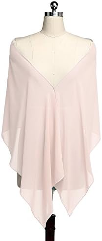 Women's Wedding Bridal Long Soft Chiffon Scarf Wrap Evening Shawls Stole Scarves (Pearl Pink)