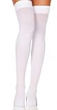 AM Landen White Thigh-Highs Thigh High Socks Solid Color Opaque Socks