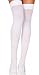 AM Landen Womens White Nylon Blend Over Knee Thigh High Stockings Solid Opaque Stockings