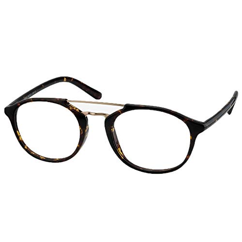 LifeArt Plastic Blue Light Blocking Glasses,Oval Computer Reading Glasses,Transparent Lens,Reduce Headaches&Eyestrain,Stylish for Women/Men (+0.00(No Magnification), 2632-c1)