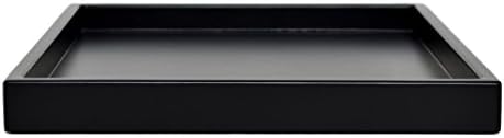 Large Coffee Table Ottoman Tray Black Matte Lacquer 24 in x 24 in