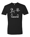 Panoware Men's I've Got Your Back Funny Stick Figure T-Shirt Black M
