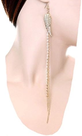 Fauna Angel Wing and Crystal Earlace Earrings - Hematite