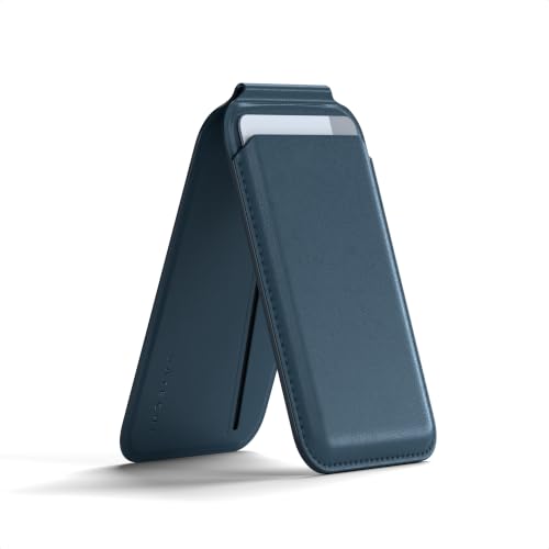 Satechi Magnetic Magsafe Wallet, Double Flap Stand Card Holder, 4 Slots with Front NFC Pass-Through, Adjustable Phone Attachment for iPhone 17/16/15/14/13/12, Travel Accessory