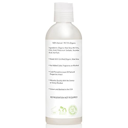 Amara Organics Aloe Vera Gel from Organic Cold Pressed Aloe, 8 fl. oz. Beauty & Personal Care, Skin Care, Sunscreens & Tanning Products, After Sun