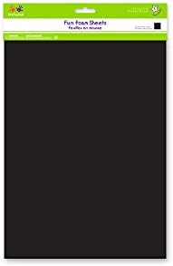 Krafty Kids Fun Foam Sheets, 8.5in by 11.5in, Black, 5-Piece, 8.5" by 11.5"