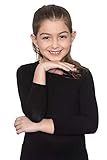 TOPS COUTURE Classic Girls Top Kosher Modest Crew Neck Long Sleeve Semi Sheer Second Skin Perfect Layering One Size 4-12