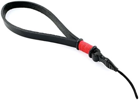 Quick Release Leather Camera Wrist Strap — Black/Red — by E3 Supply Co.