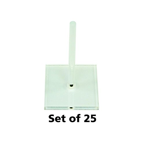 Acrylic Flight Stands, 30mm Square, 3mm Clear, 2 inch Peg (25)