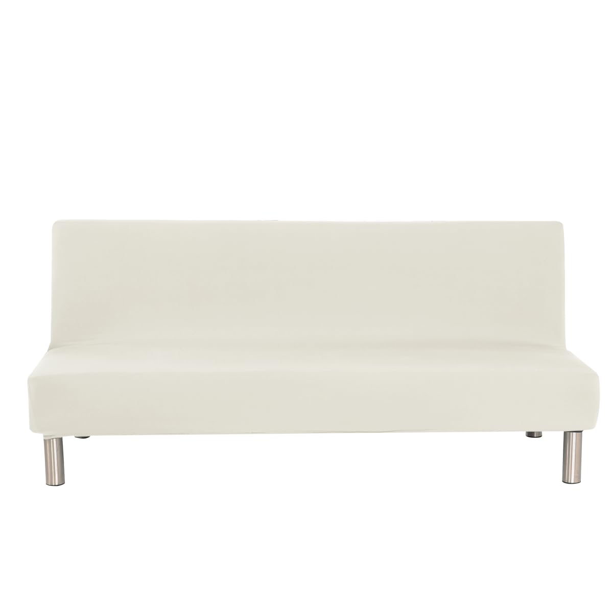Aisaving Solid Colour Armless Sofa Bed Cover Polyester Spandex Stretch Futon Slipcover Protector 3 Seater Elastic Full Folding Couch Sofa Cover fits Folding Sofa Bed without Armrests 80" x 50" in…