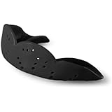 SISU Mouth Guards Aero 1.6mm Custom Fit Sports Mouthguard for Youth/Adults, Charcoal Black, Medium