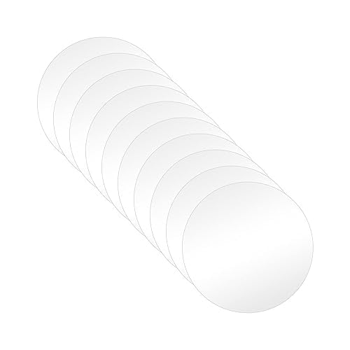 TSKDKIT 10cm Acrylic Discs Circle Plastic Sheet Clear Plastic Discs Sheet Round Discs Sheets for Cake Topper, Christmas Decor, Craft DIY, Printing etc