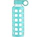 ORIGIN Best BPA-Free Borosilicate Glass Water Bottle with Protective Silicone Sleeve and Leak Proof Lid - Dishwasher Safe (Turquoise, 22 oz)