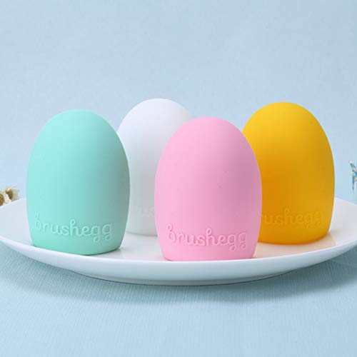 Cosmetic Brush Egg Makeup Brush Finger Silicone Scrubber Board Cosmetic Clean Tools Makeup Brush Cleaner (2 PCS, Random Color)