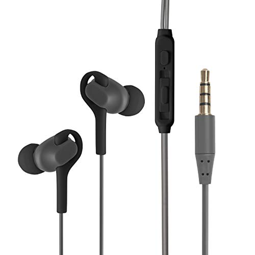 atongm Wired Earphones, Wired Headphones with Microphone and Volume Control, Noise Isolating Earphones, Flat Wired Earbu