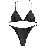 Zaful Women's Bohemian Bikini Set - Strappy Triangle Top & Cheeky String Bottom