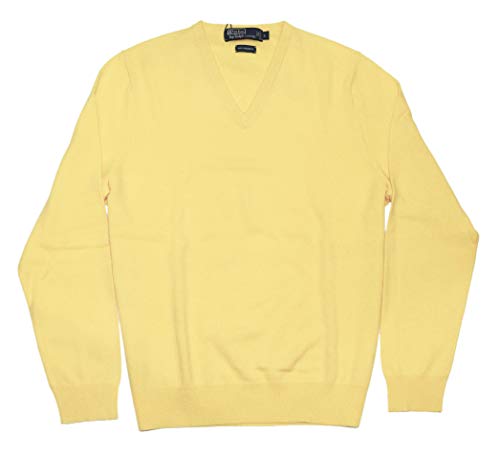 Ralph Lauren Polo Mens Cashmere V-Neck Pullover Knit Sweater Light