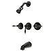 Kingston Brass KB235KL Tub and Shower Faucet with 3 Handle, Oil Rubbed Bronze