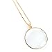 Super Z Outlet Necklace with 1-3/4 Inch Optical Magnifier Lens and 36-Inch Gold Chain for Library, Reading Fine Print, Zooming, Increase Vision, Jewelry