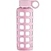 Origin Best BPA-Free Borosilicate Glass Water Bottle with Fun Square Silicone Sleeve and Leak Proof Lid - Dishwasher Safe (Pale Pink, 32 Oz)