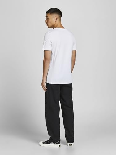 S JJEORGANIC Basic Tee SS O-Neck 3PK MP T-Shirt, Nero Confezione: 2 Bianche, 1 Nero, M Uomo